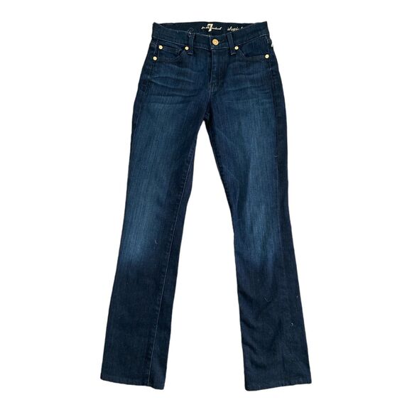 Seven For All Mankind Womens Jeans Size 24 Dark Wash‎ Straight Leg Bootcut Denim - Picture 1 of 6
